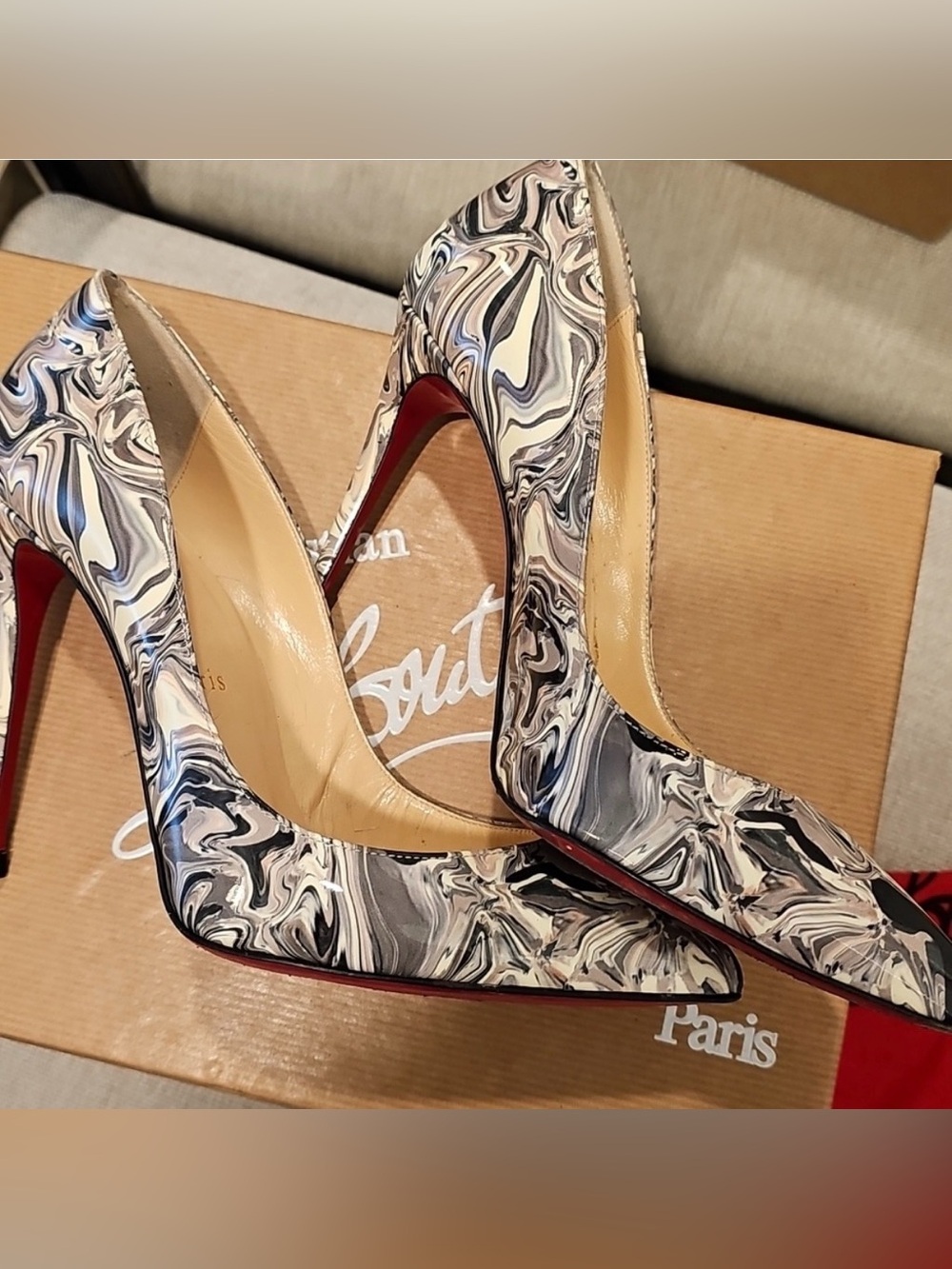 Louboutin Marble Pattern Stiletto Heels